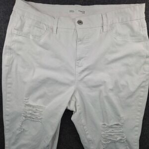 Royalty for Me White‎ Distressed Curvy Ultra High Rise Jeans 16W
